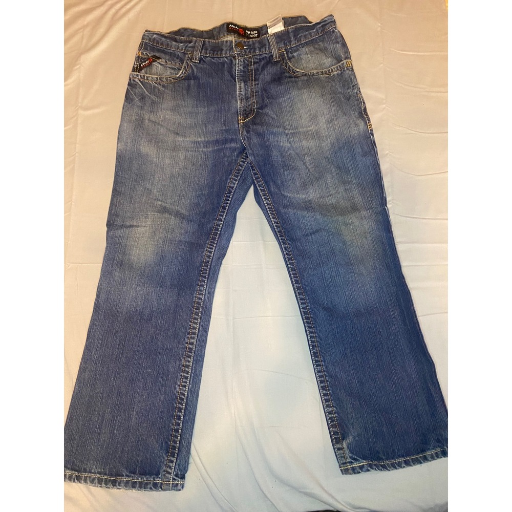 Ariat M4 FR Jeans Mens 40x30 Blue  Low Rise Boot Cut Flame Resistant CAT 2